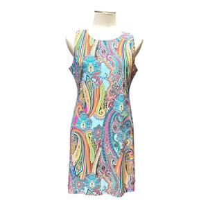 Tommy Hilfiger Paisley Sleeveless Dress Blue Pink Green 8